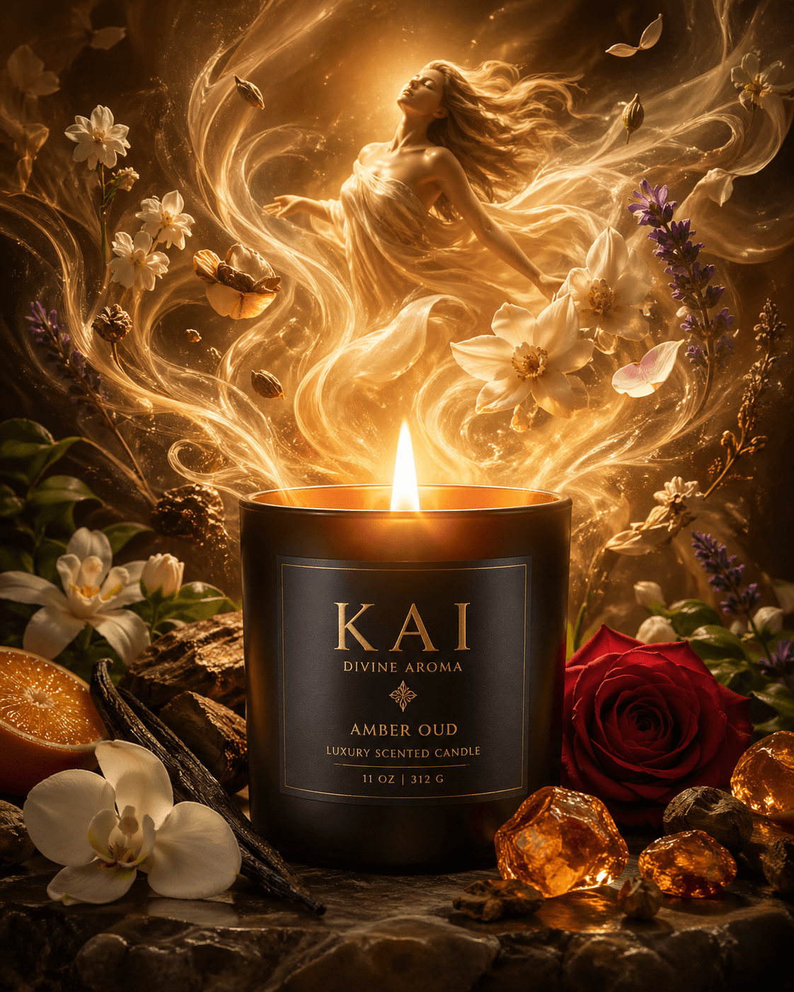 Candle Kai — Amber Oud luxury scented candle